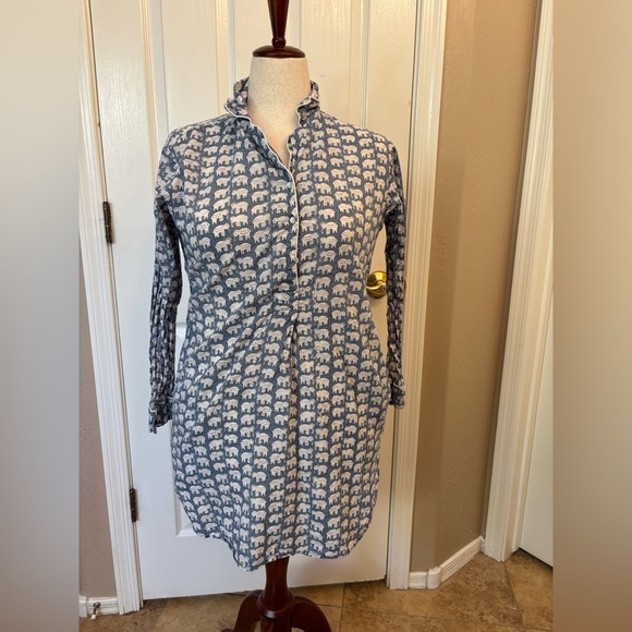 Pax Philomena Dresses & Skirts - Pax Philomenia Blue Éléphant Nightgown in Women’s Small 100% Cotton Voile